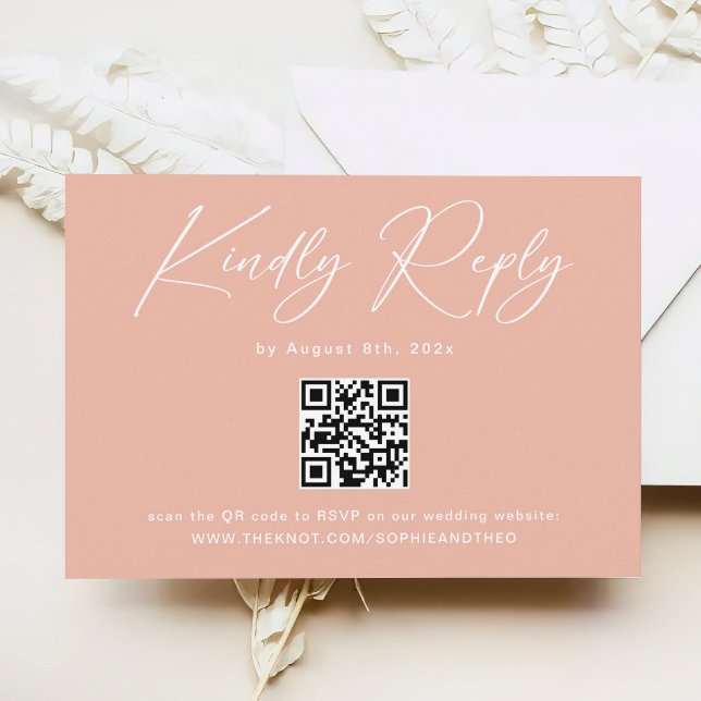 Carte D'accompagnement Pastel Peach Sunset Wedding RSVP (Créateur téléchargé)