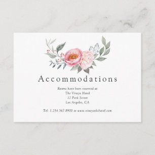 Carte D'accompagnement Pastel Pink and Grey Boho Mariage Hébergements