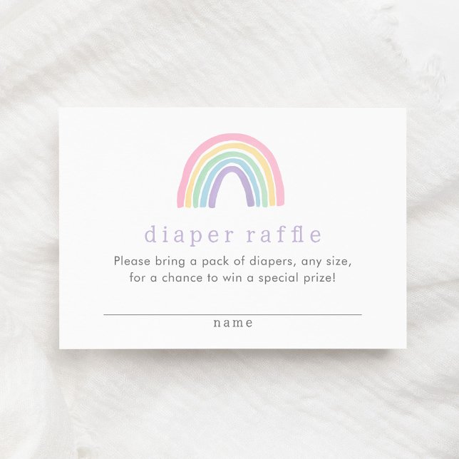 Carte D'accompagnement Pastel Pink Boho Rainbow Diaper Ticket (Créateur téléchargé)