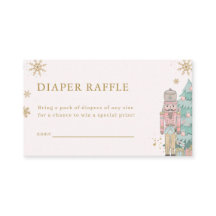 Pastel Pink Nutcracker Diaper Raffle Card Baby