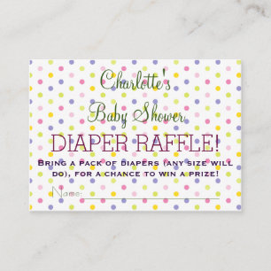 Carte D'accompagnement Pastel Polka Dot Baby shower Déchets Repas de