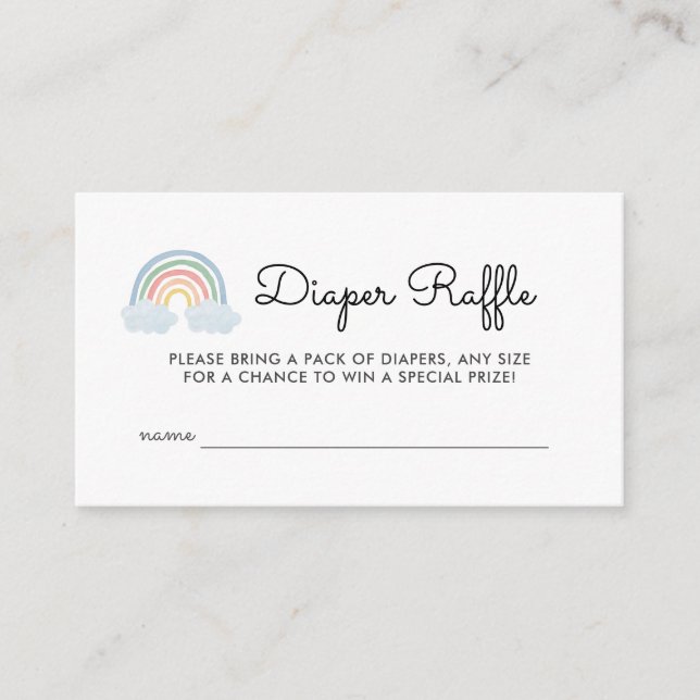 Carte D'accompagnement Pastel Rainbow Baby shower Déchets Raffle Billets (Devant)