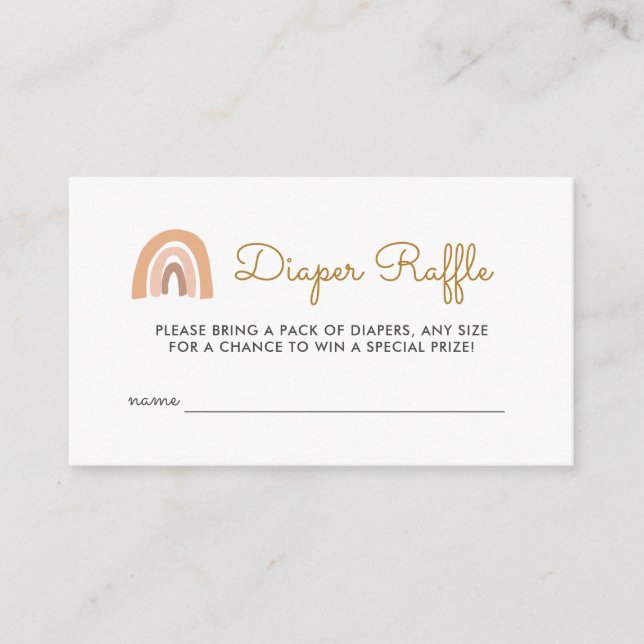Carte D'accompagnement Pastel Rainbow Baby shower Déchets Raffle Billets (Devant)