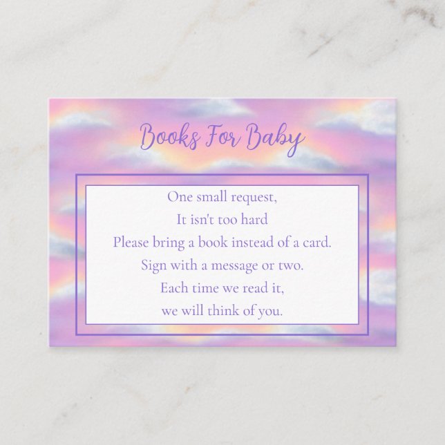 Carte D'accompagnement Pastel Rainbow Sky Baby shower (Devant)