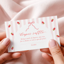 Pastel Stripes Berry Baby Shower Diaper Raffle