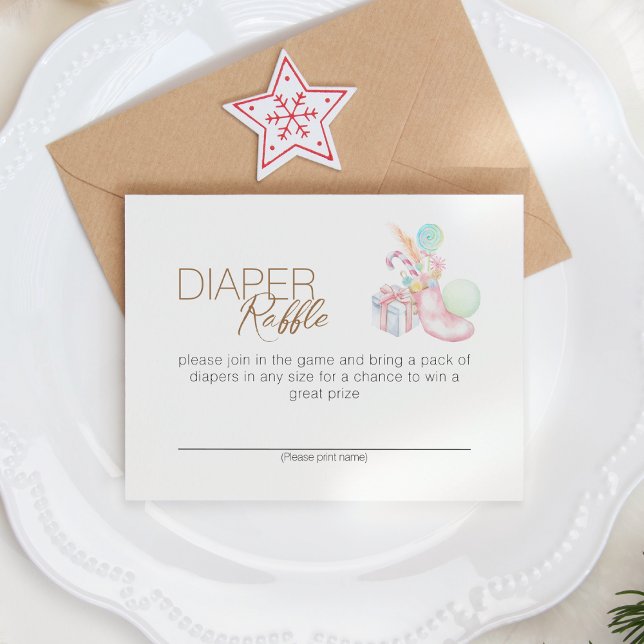 Carte D'accompagnement Pastel Winter Wonderland Baby shower Déchets Raffl (Créateur téléchargé)