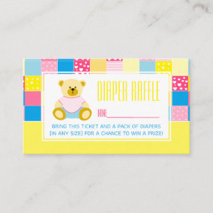 Carte D'accompagnement Patchwork Gold Bicket, Baby shower Raffle