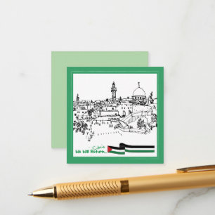 Carte D'accompagnement Patrimoine palestinien et espoir : nous reviendron