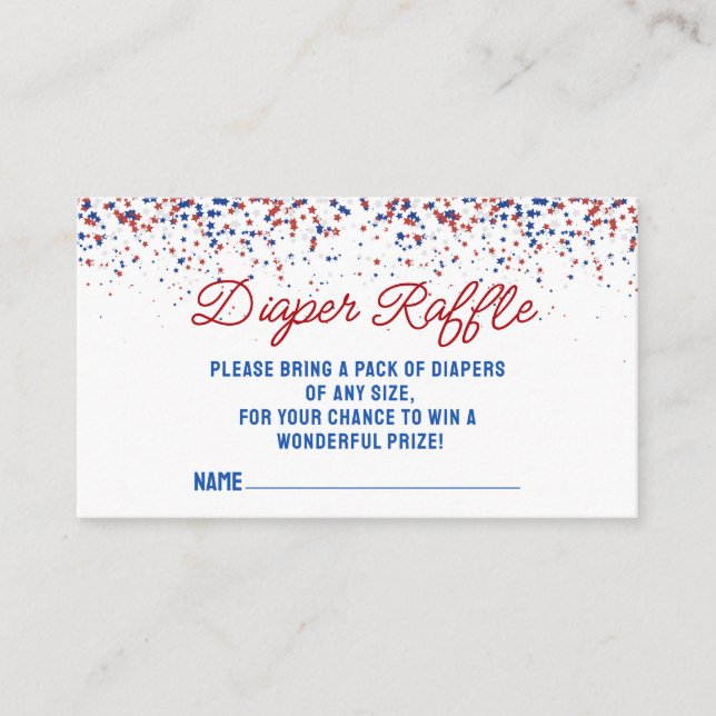 Carte D'accompagnement Patriotique All American Stars Diaper Raffle Jeu (Devant)