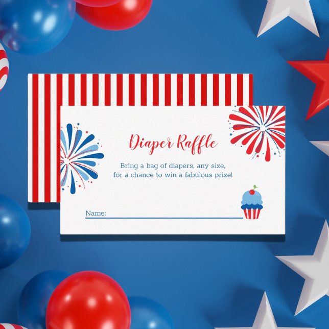 Carte D'accompagnement Patriotique Juillet 4 Baby shower Déchets Raffle (Créateur téléchargé)