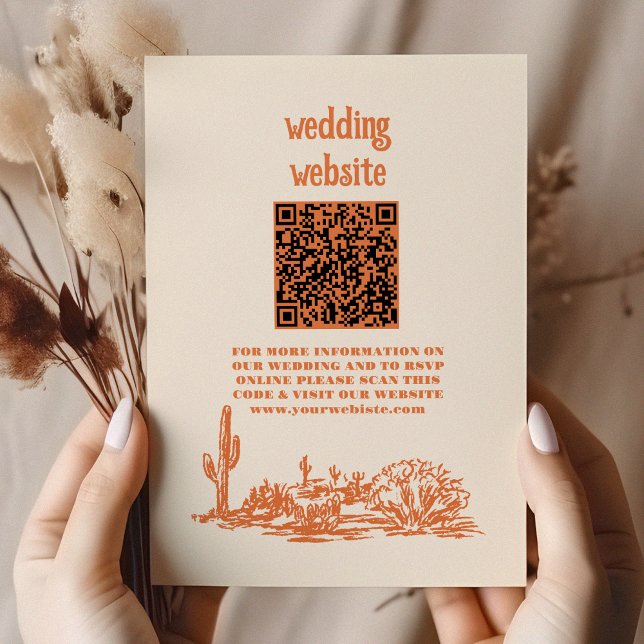 Carte D'accompagnement Pays du Sud-Ouest Ranch Western Mariage QR CODE (Créateur téléchargé)