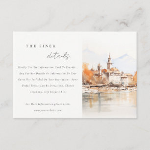 Carte D'accompagnement Paysage de Montreux en Suisse Détail de mariage