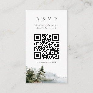 Carte D'accompagnement Paysage de pin de la côte de l'Oregon Code QR RSVP