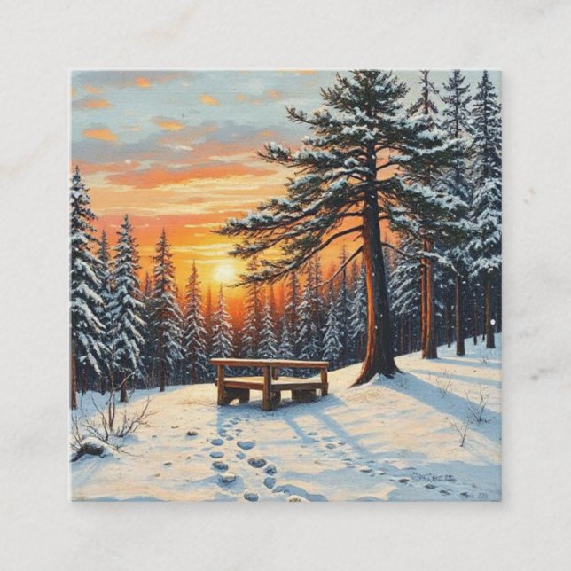 Carte D'accompagnement Paysage nature coucher de soleil lac Forêt de mont (Devant)