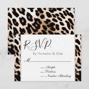 Carte D'accompagnement Peach Black Cream Leopard RSVP