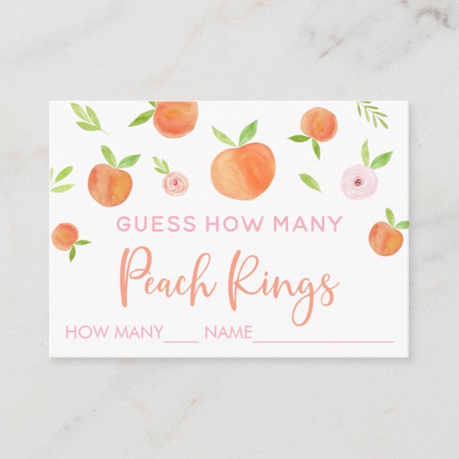 Carte D'accompagnement Peach Floral Devinez Combien De Jeu (Devant)