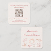 Peach Rust Fall Fête des mariées QR Code RSVP