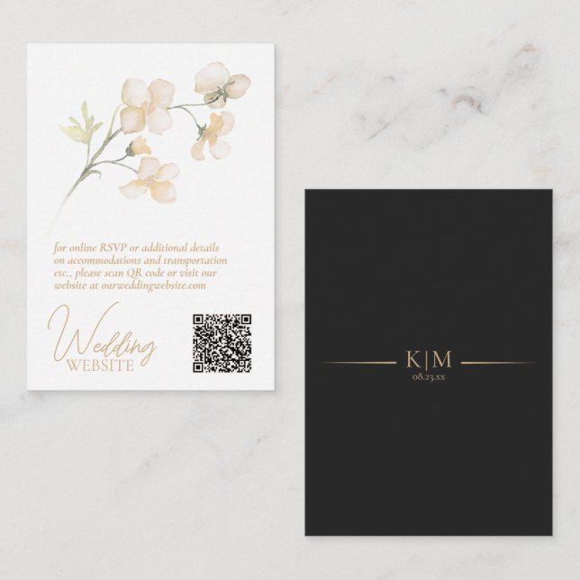 Carte D'accompagnement Pearl Blush Floral Elegance Mariage Website ID989 (Devant / Derrière)
