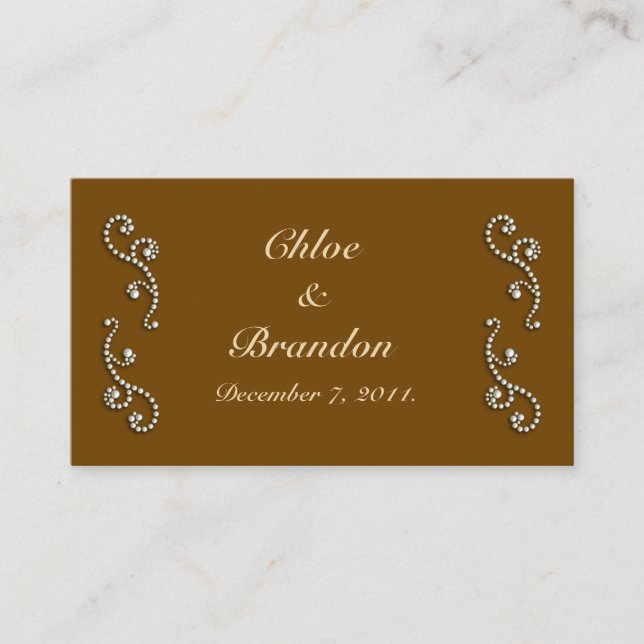 Carte D'accompagnement Pearl Icing sur Mocha Mariage Website Card (Devant)