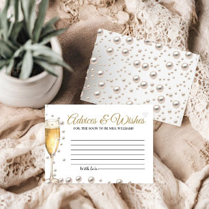 Carte D'accompagnement Pearls et Prosecco Conseils & WIshes Fête des mari