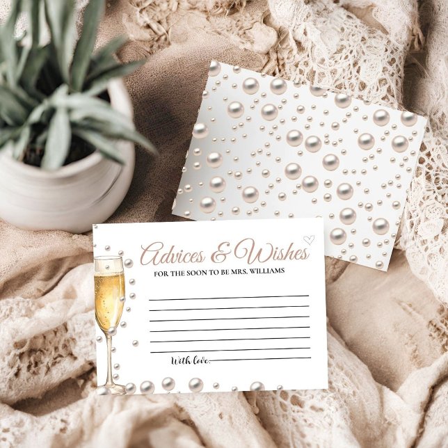 Carte D'accompagnement Pearls et Prosecco Conseils & WIshes Fête des mari (Créateur téléchargé)