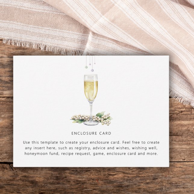 Carte D'accompagnement Pearls & Prosecco Élégante verdure Enterrement de  (Créateur téléchargé)