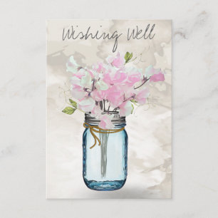 CARTE D'ACCOMPAGNEMENT PEAS ROSE DOUX VINTAGE MASON JAR WATERCOLOR