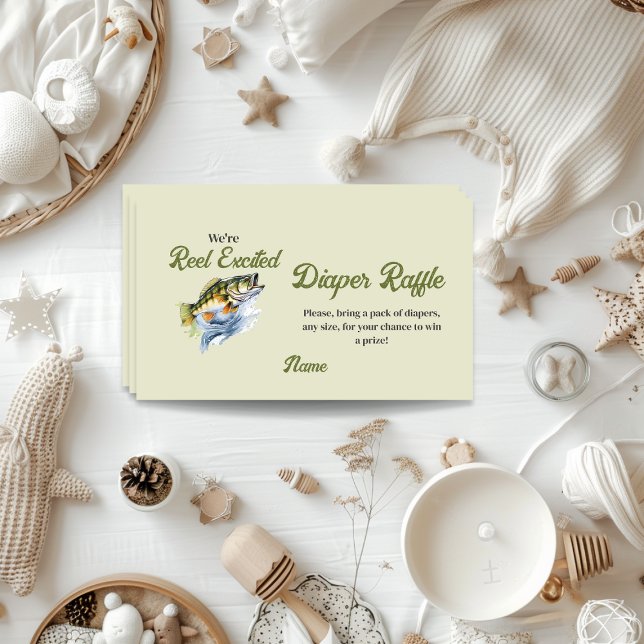 Carte D'accompagnement Pêche Sage Roue verte Bouche Baby shower excitée (Créateur téléchargé)