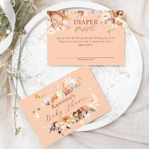 Carte D'accompagnement Pêcher Baby shower de chute Floral Déchets Raffin
