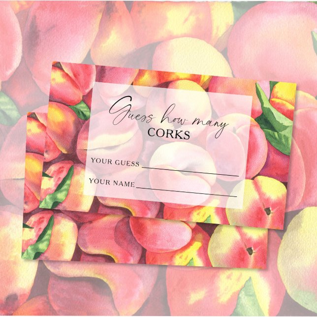 Carte D'accompagnement Pêches - devinez combien de bouchons jeu de mariag (Créateur téléchargé)