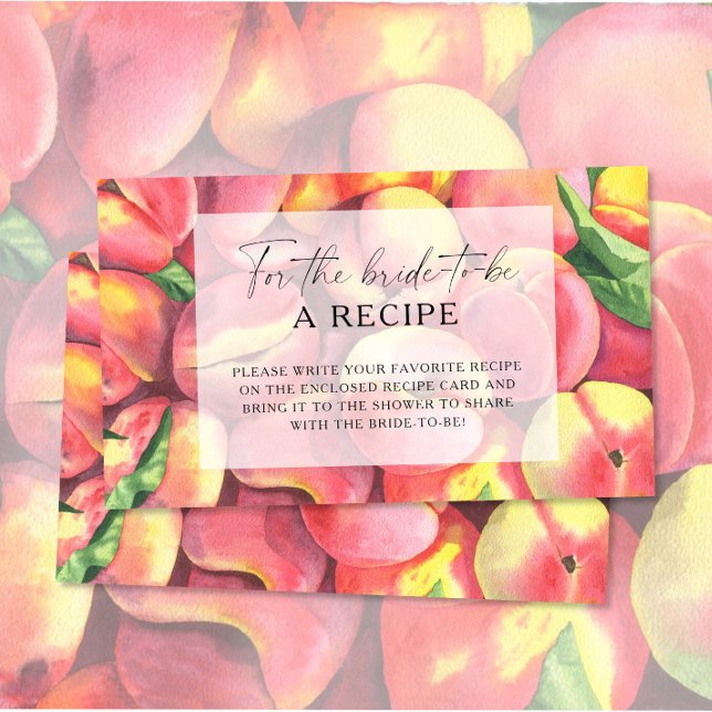 Carte D'accompagnement Pêches - Recette pour la mariée à être (Créateur téléchargé)