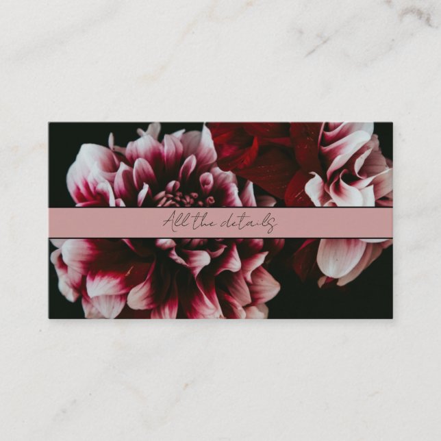 Carte D'accompagnement Peonies noires et roses classiques (Devant)