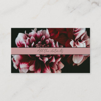 Carte D'accompagnement Peonies noires et roses classiques
