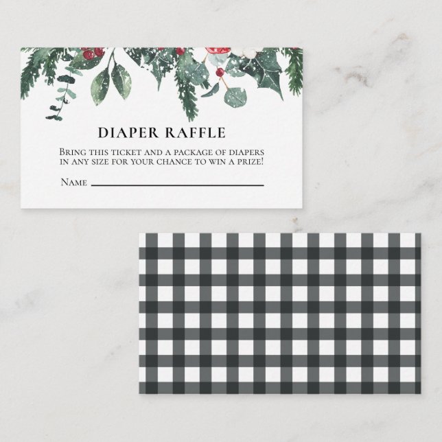 Carte D'accompagnement Père Noël Baby Christmas Baby shower Déchets Raffl (Devant / Derrière)
