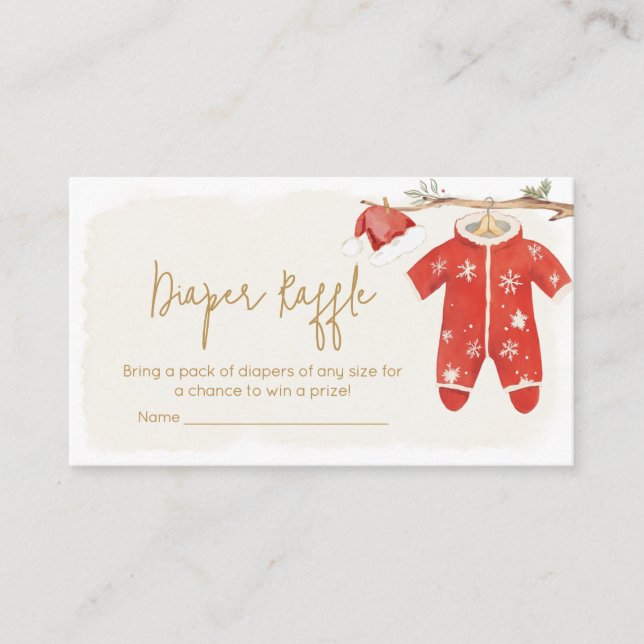 Carte D'accompagnement Père Noël Baby Christmas Baby shower Déchets Raffl (Devant)