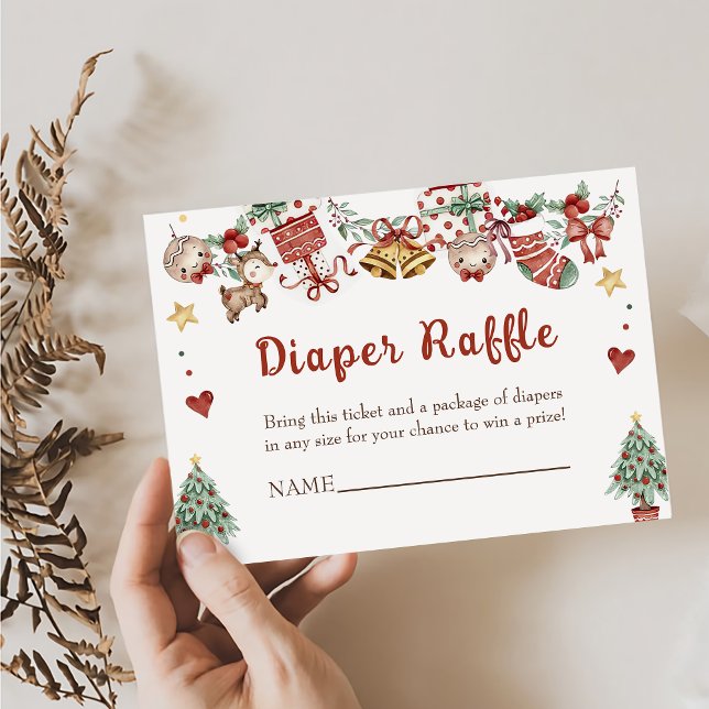 Carte D'accompagnement Père Noël Baby Christmas Baby shower Déchets Raffl (Créateur téléchargé)