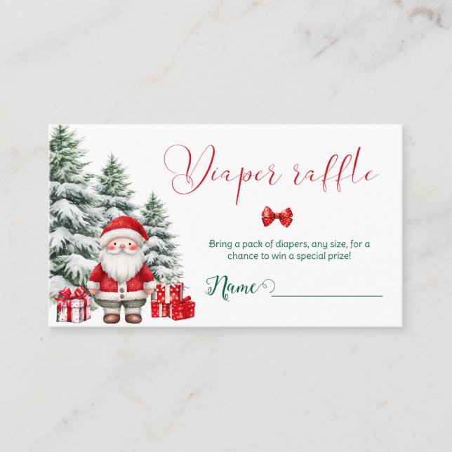 Carte D'accompagnement Père Noël Baby Christmas Baby shower tombole de co (Devant)