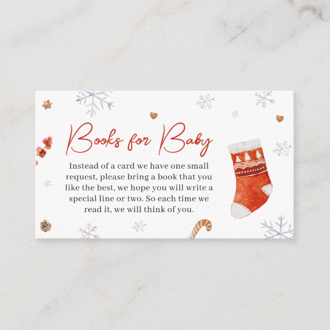 Carte D'accompagnement Père Noël Baby shower Books for Baby (Devant)