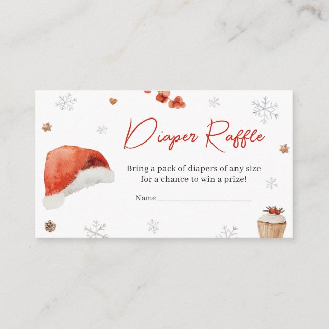 Carte D'accompagnement Père Noël Baby shower Diaper Raffle (Devant)