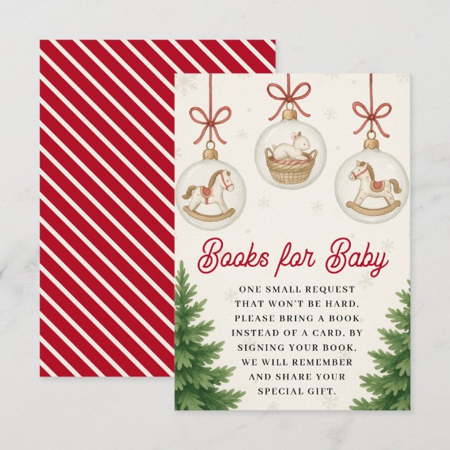 Carte D'accompagnement Père Noël Baby Winter Baby shower Livres pour bébé (Devant / Derrière)