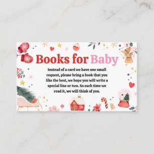 Carte D'accompagnement Père Noël rose Baby shower bébé Livres pour bébé