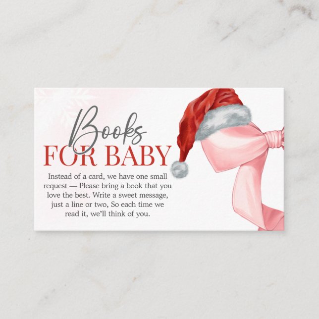 Carte D'accompagnement Père Noël Winter Baby shower Livres pour bébé (Devant)
