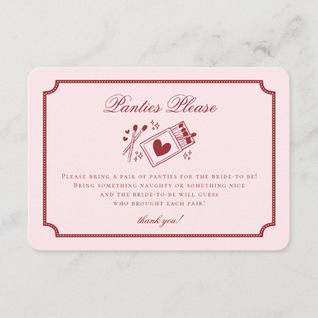 Carte D'accompagnement Perfect Match Made in Heaven Pink Panties Please (Devant)