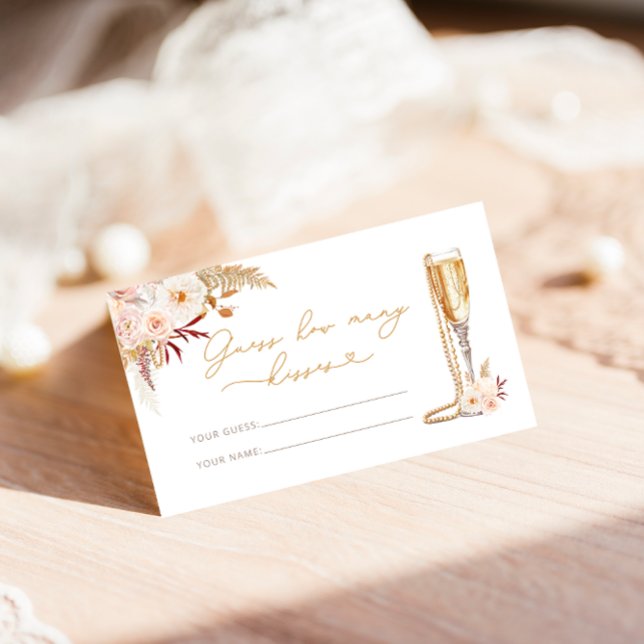 Carte D'accompagnement Perles et Procuco Combien de baisers jeu nuptiale (Créateur téléchargé)