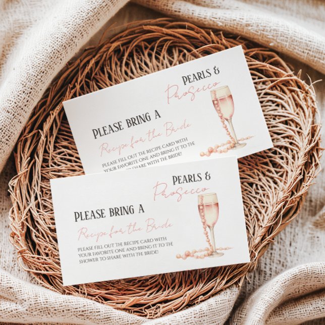 Carte D'accompagnement Perles & Prosecco Blush Rose Réception de Mariage  (Créateur téléchargé)