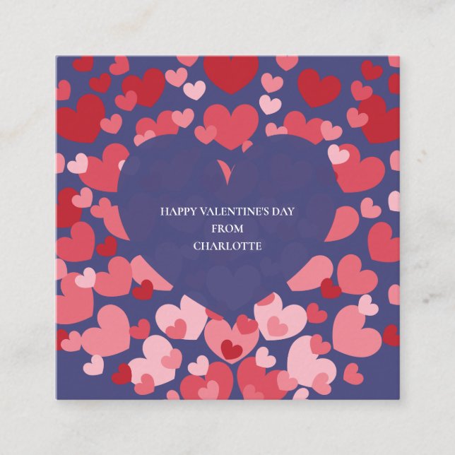 Carte D'accompagnement Personalized Classroom Valentine with Hearts  (Devant)
