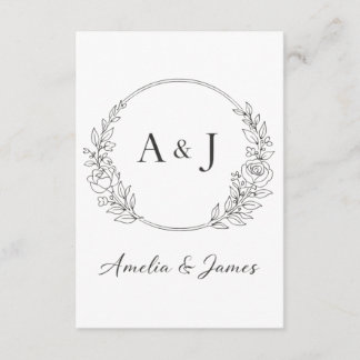Carte D'accompagnement Personalized Initials Design