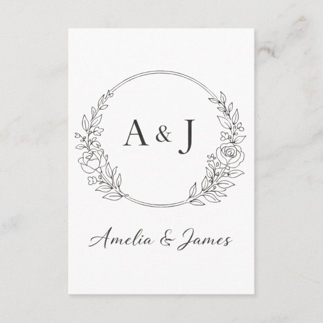 Carte D'accompagnement Personalized Initials Design (Devant)
