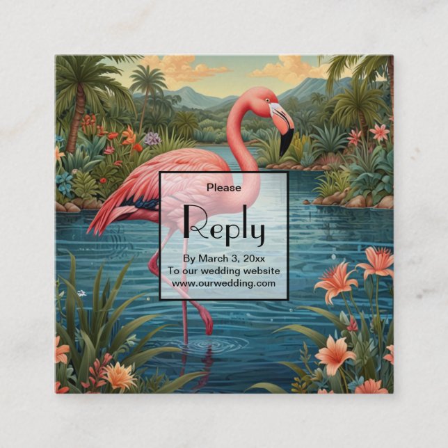 Carte D'accompagnement Personnalisation du Flamant rose rose (Devant)