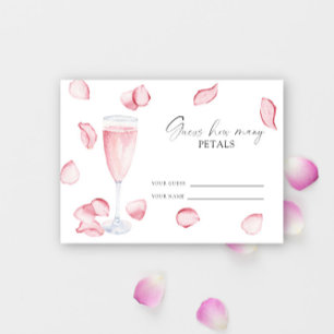 Carte D'accompagnement Pétales et Prosecco - devinez combien de pétales
